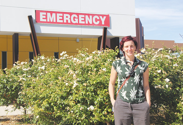 Dr Rebecca Pogson stands outside Rockingham General Hospital Emergency Department