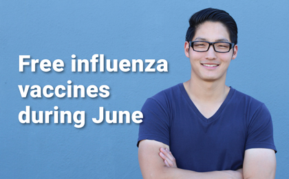 Free influenza vaccines during June